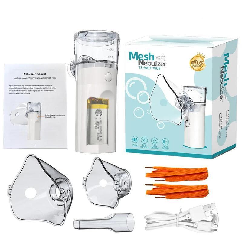 Portable Handheld Nebulizer, Rechargeable Mesh Spacer Machine with Accessories for Adult & Kid, Handheld Electric Atomizer for Breathing Issues