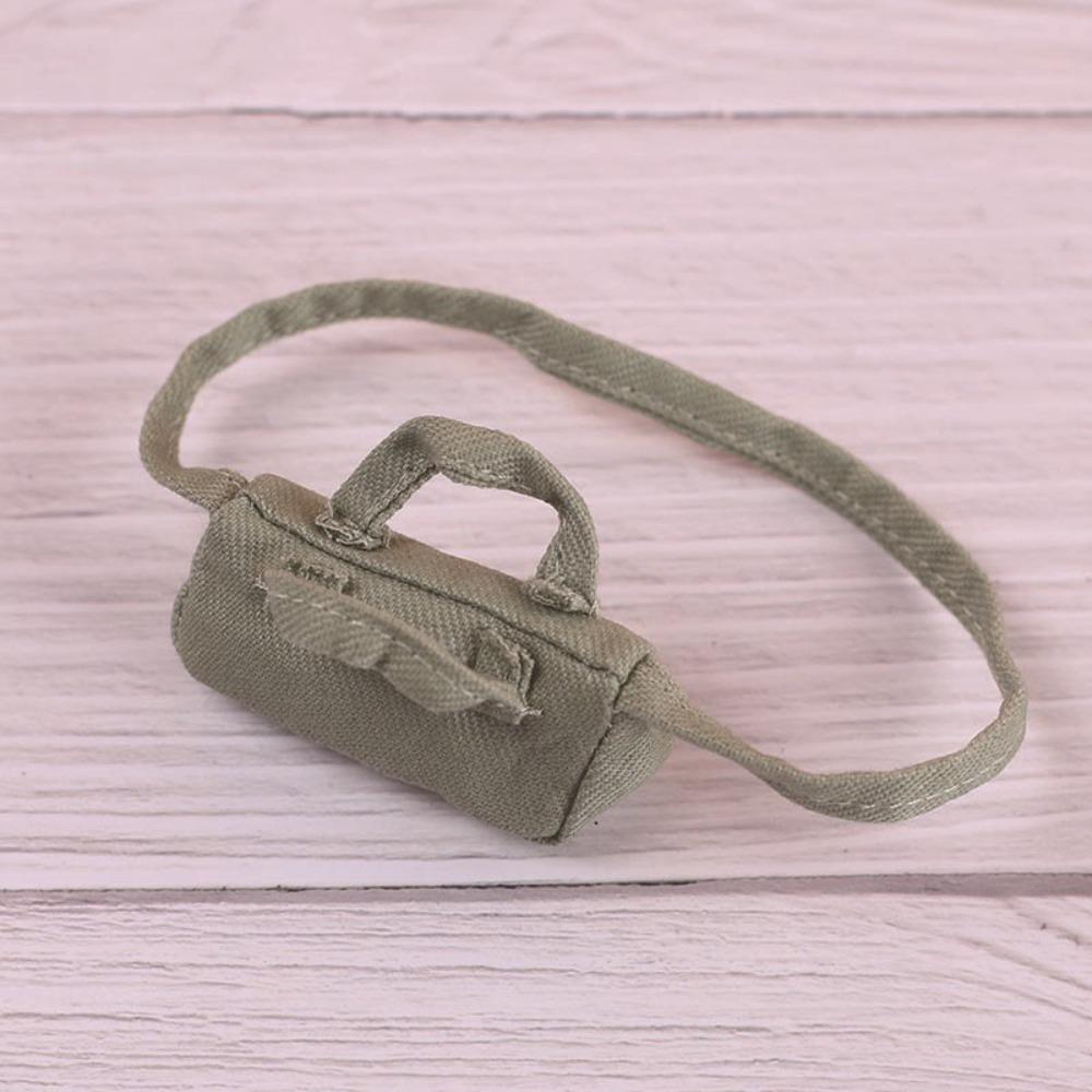 Miniature Doll PU Leather Bag DIY Mini Plush Doll Leather Handbag Purse Black 17cm Doll Bag Accessories Dolls Accessories