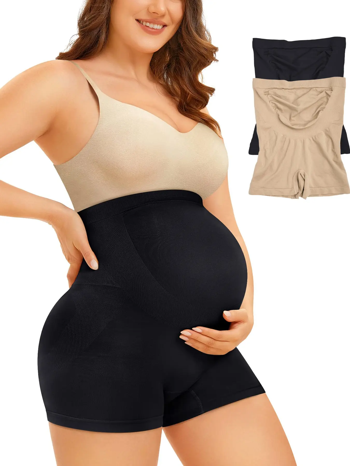 Women's Seamless High Elastic Breathable Maternity Pants Medium Support Briefs, Comfortable Pregnancy Underwear for Daily Wear