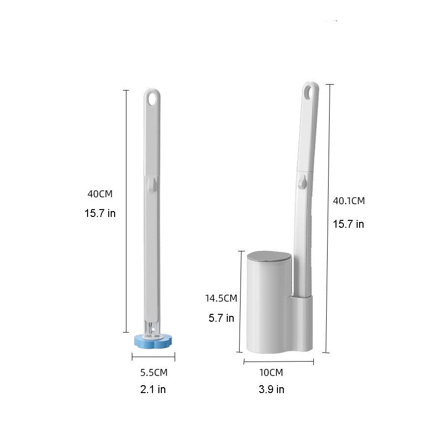 Wall Mounted Toilet Brush Set, 1 Box Including Toilet Brush & Bracket & Disposable Refill Head, Toilet Cleaning Brush, Bathroom Cleaning Tool, Toilet Cleaning System