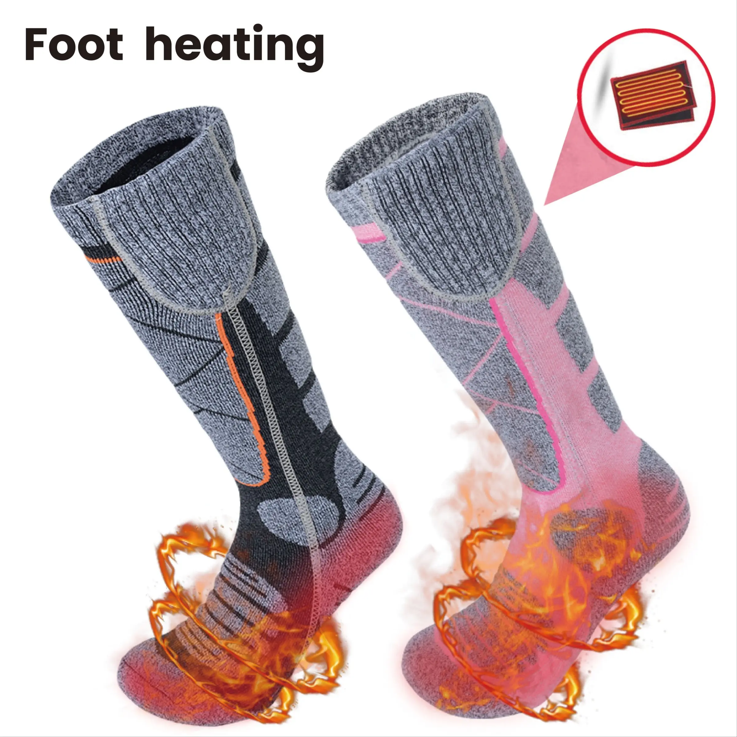 WootshuWOOTSHU Men's and Women's Heated Socks with Two 5000mAh Battery up to 149°F, Ideal for Skiing, Hiking, Hunting and Winter Outdoor Activities, Nice Christmas Gift!