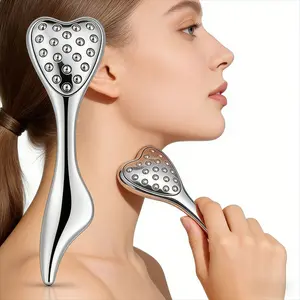 Heart Shape Roller Massager for Face Lifting Portable Mini Roller Follows Facial Contours Soothes Skin Helps Skincare Absorption Lifting Firming Easy Home Care Daily Beauty Helper Lightweight Refreshing Not Greasy Suitable for All Seasons