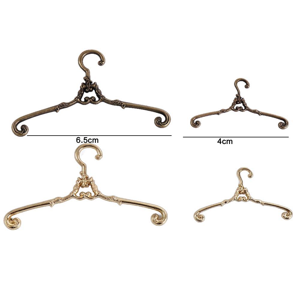 5Pcs Metal Doll Clothes Hanger Windproof Multi Functional Mini Coat Hanger Retro 4/6.5cm Dolls Clothes Rack Ob11 Doll Clothes