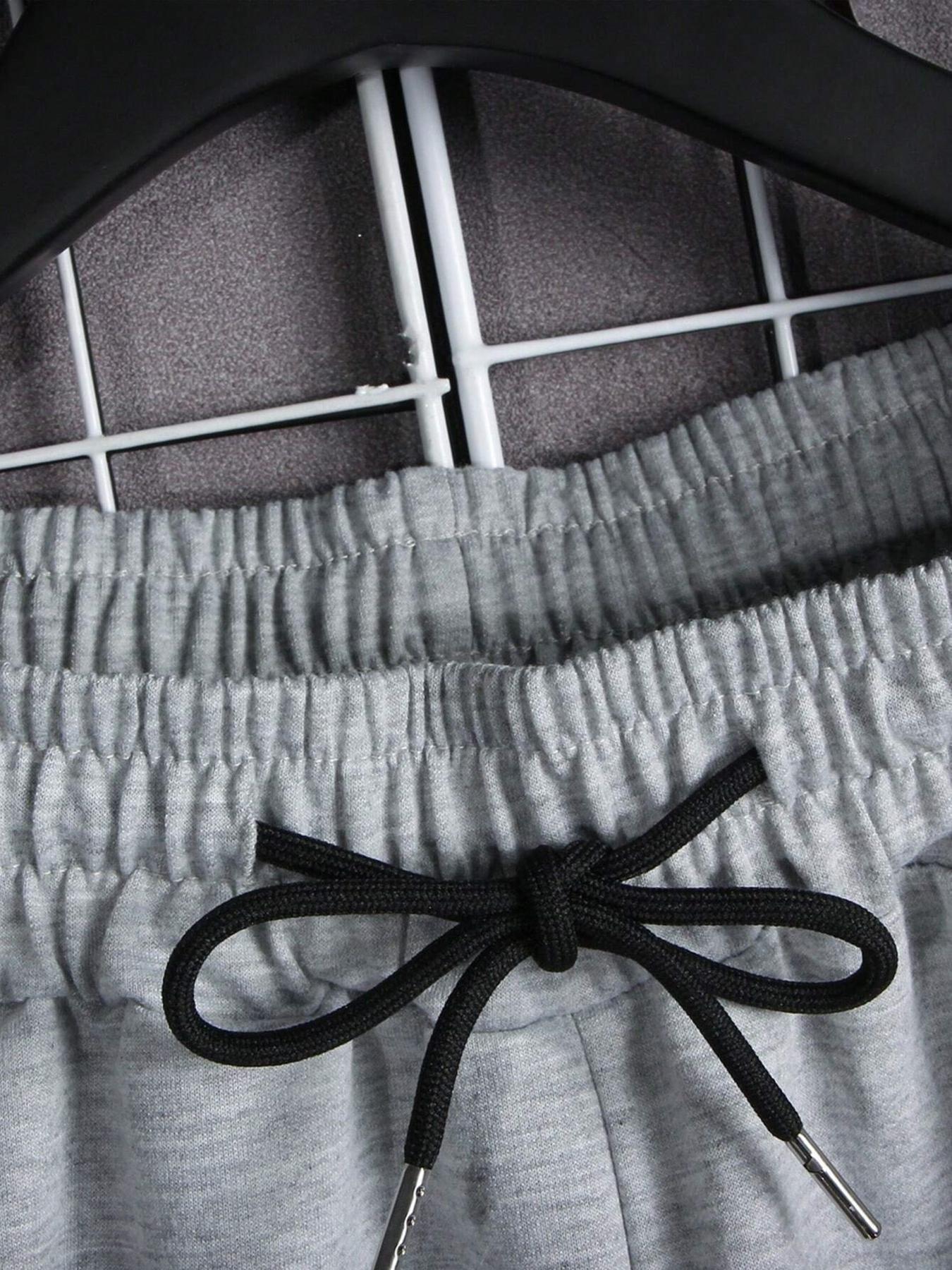 Men's Cartoon Goose & Letter Print Drawstring Sleep Shorts, Regular Fit Casual Comfy Elastic Waist Pocket Bottoms for Daily Wear, Sleepwear Loungewear for All Seasons, Pajama Shorts