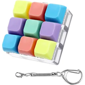 Keyboard Fidget Clicker, Keyboard Fidget Keychain of 9 Colors Decompression Keycap Button Stress Relief Gifts for Adults to Relief Stress Pass Timefidget toys