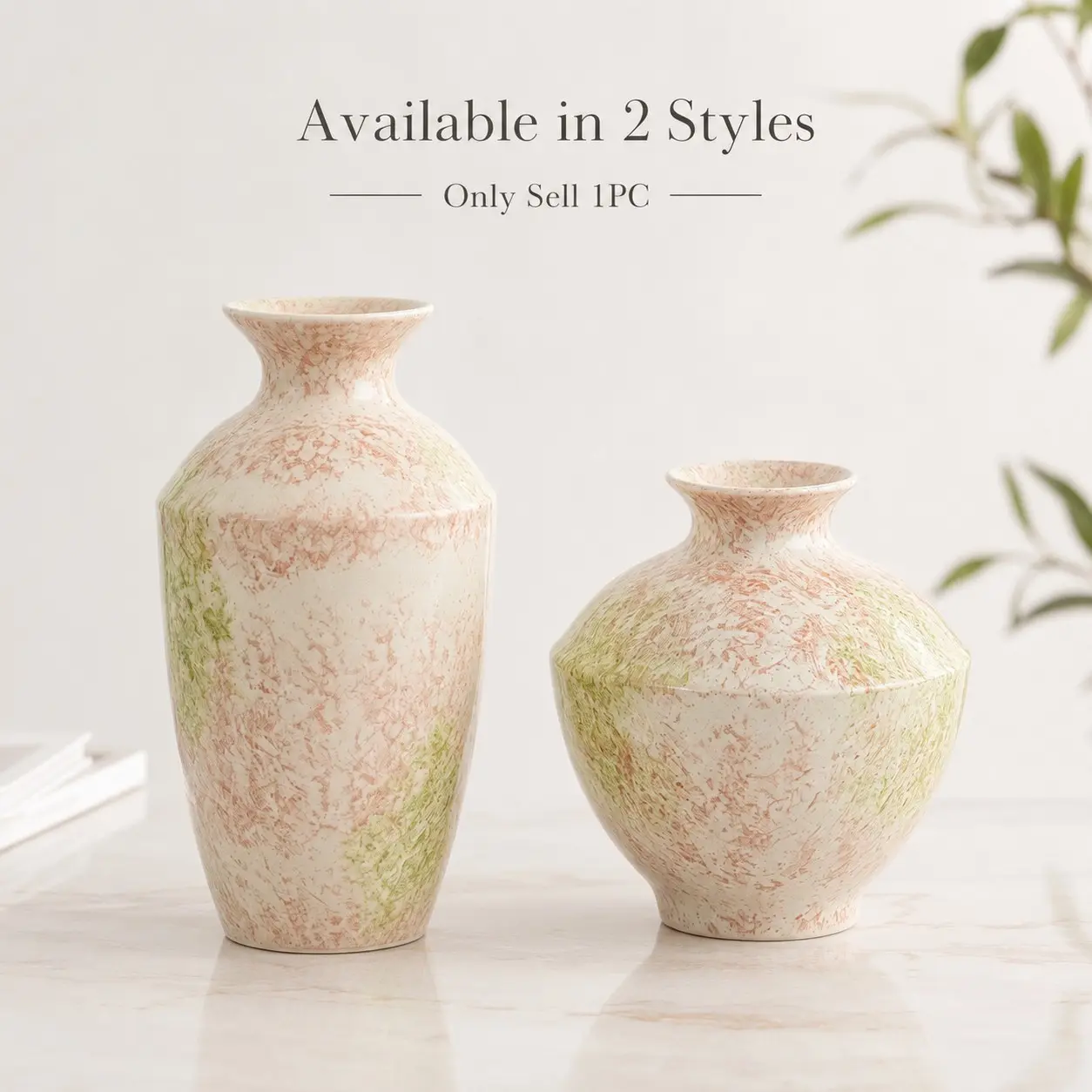 Creative Hand-Painted Ceramic Vase, Waterproof Floral Arrangement Container, Home Decorative Bottle, Desktop Display, Gift Idea