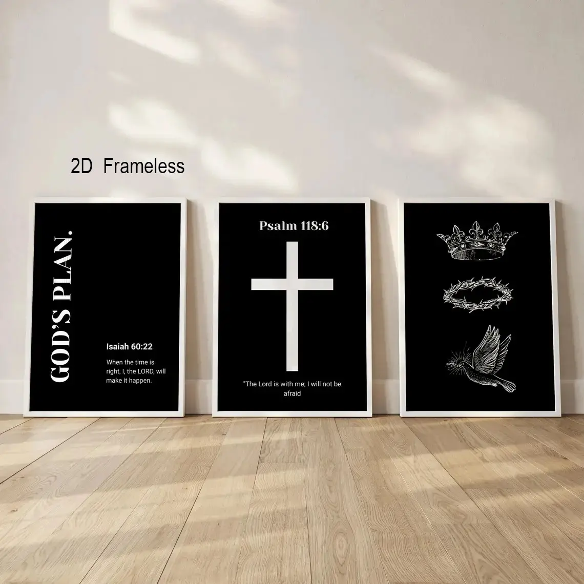 3-Piece Set / Modern Christian Art: Black-and-White Artworks, Jesus-Themed Wall Art, Prints, Picture Image Prints, Canvas Prints, Posters, Living Room Decorative Art, Canvas Decor Painting, Unframed