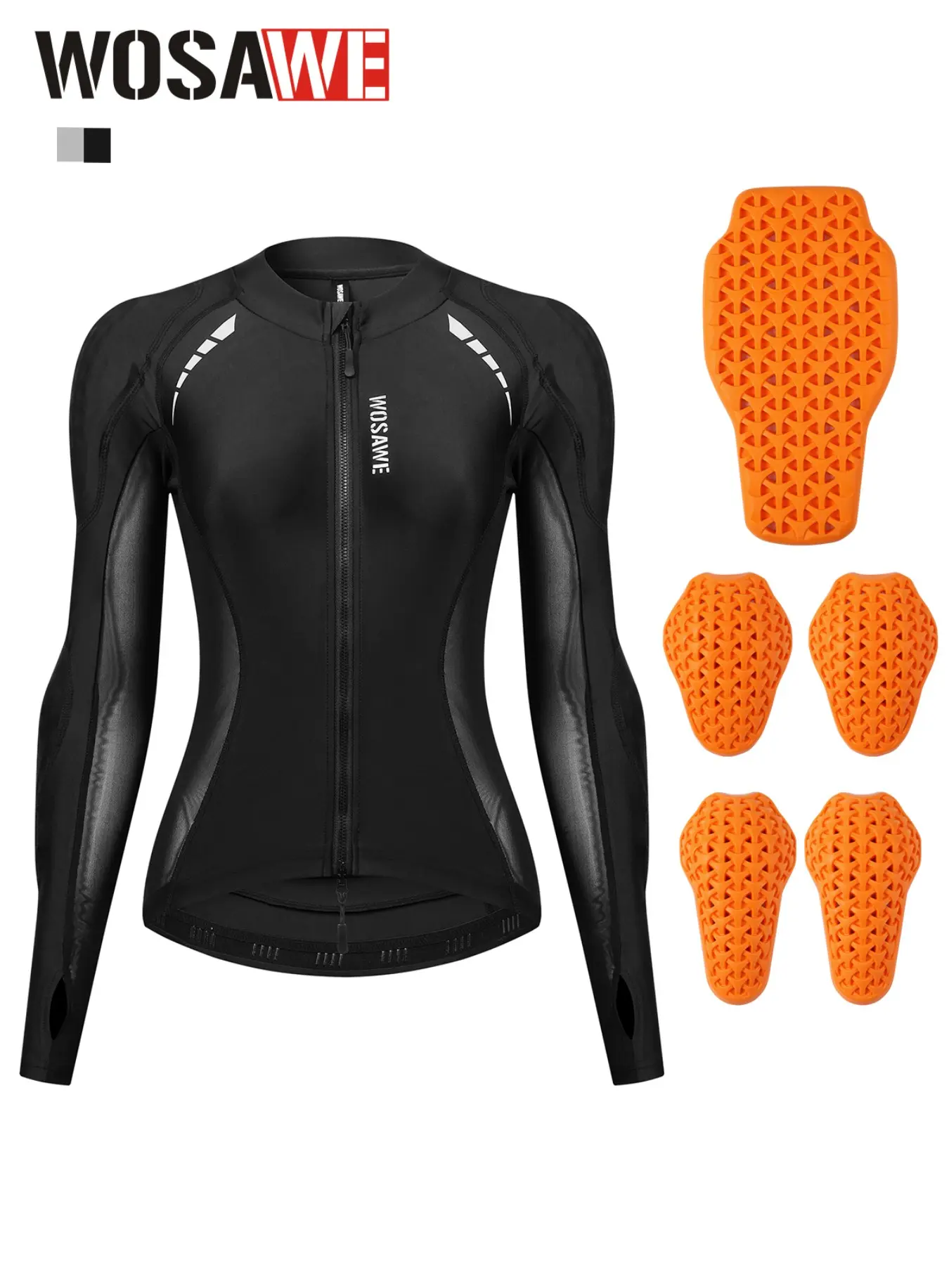 WOSAWE Women's Motorcycle Riding Airflow Suit, Four-Season Shaping Soft Biker Jacket, Streamline Performance Jacket, High Elasticity Jacket, Light & Elastic Mesh splicing on arms and armpits, mesh lining in pad areas, breathable and quick-dry