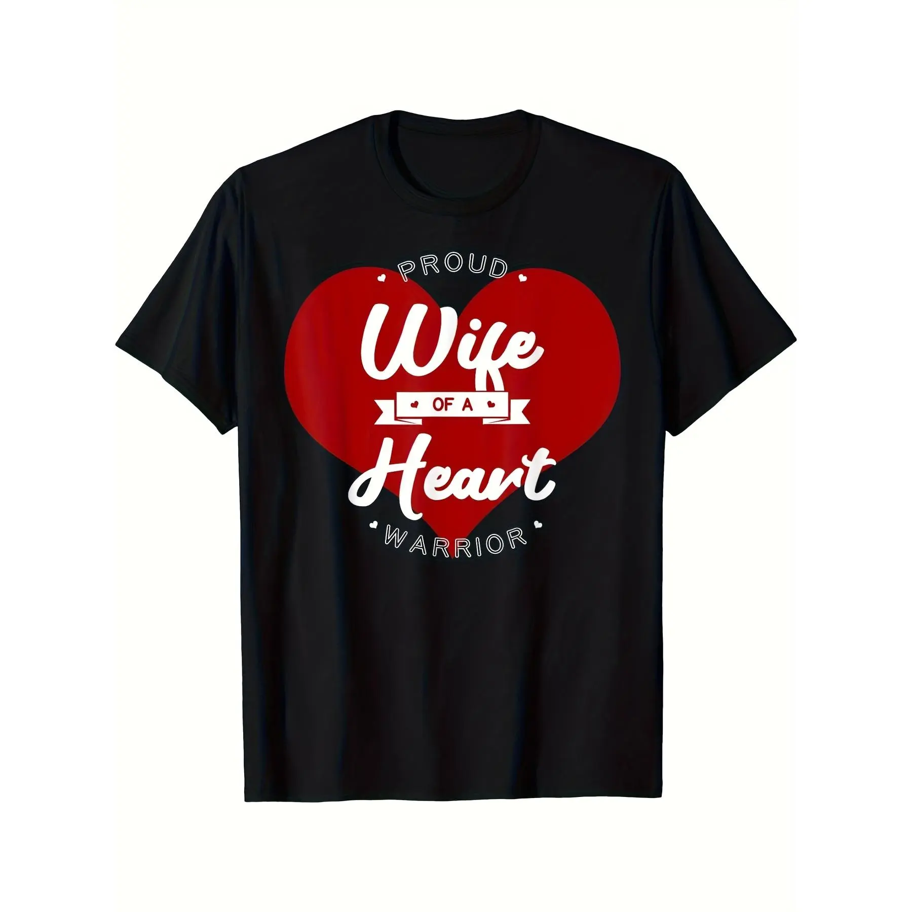[100% Cotton] 100% Cotton  Proud Wife Of A Heart Warrior CHD Surgery Transplant T-Shirt Same style for men and women 2025 summer short-sleeved printed T-shirt pure cotton,  Transplant Awareness Shirt, Unisex Fashion, V Streetwear Menswear Basic Print Soft