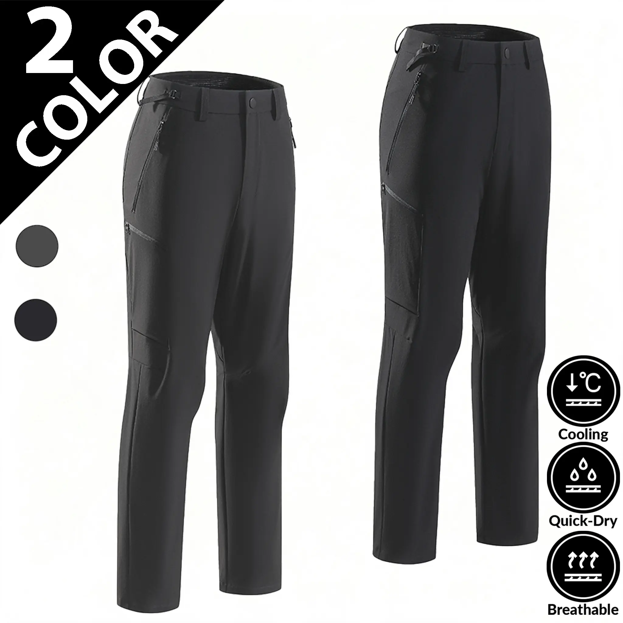 New 2026 spring and summer men’s straight-leg lightweight outdoor trousers built for mild outdoor activities and daily training. Crafted with high-strength wear-resistant fabric featuring three-proof performance: wind resistance, water  and