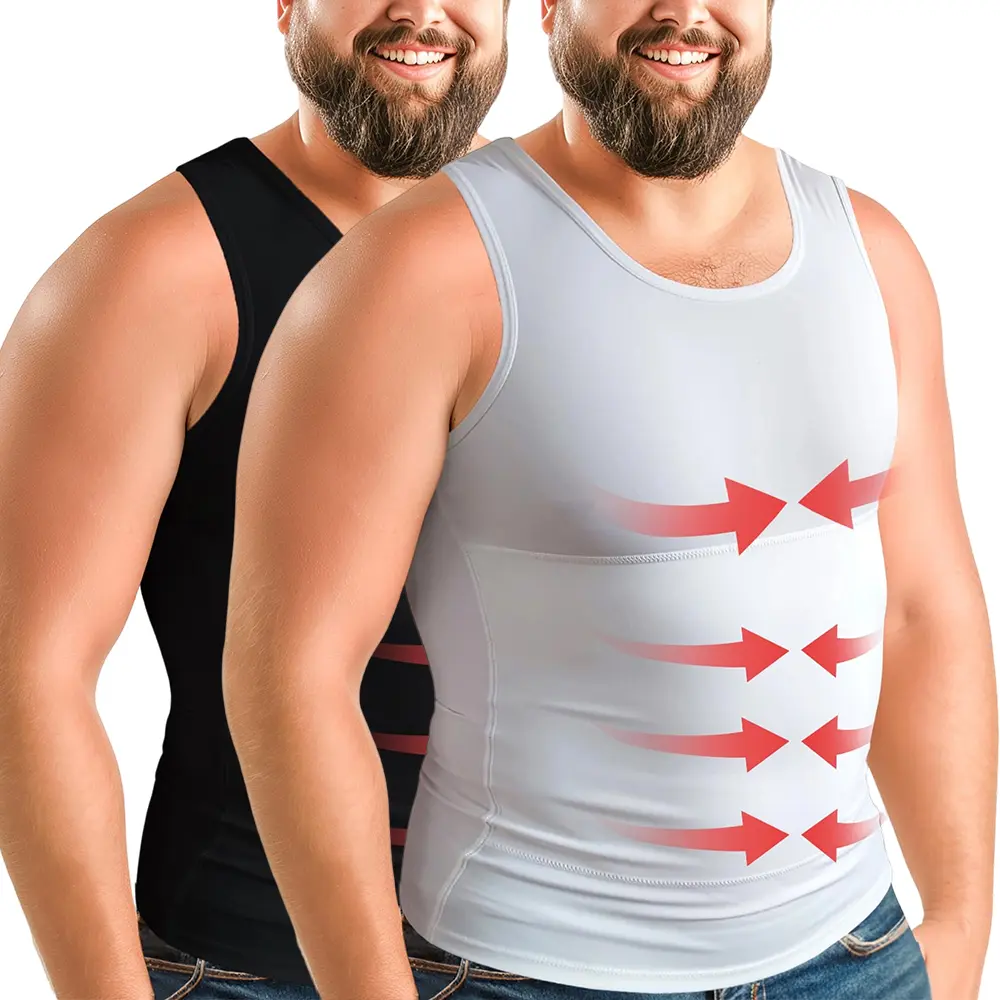 Compression Shirt for Men | Gynecomastia Compression Tank Top Men | Mens Shapewear Compression Shirts