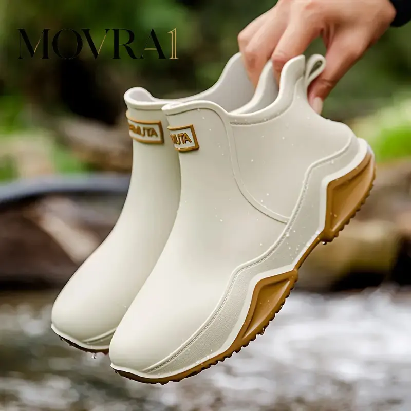 MOVRA1 Fashion Outdoor Anti-Rain Boots, Motorcycle Waterproof Shoes, Rain Boots Rubber Shoes Water Shoes Fishing Shoes Men and Women