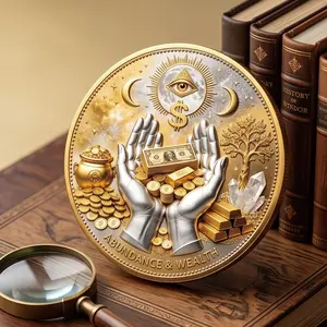 New Elegant Wealth Abundance Commemorative Coin, All-Seeing Eye Collectible, Lucky Charm for Prosperity, Portable Fortune Guardian Token