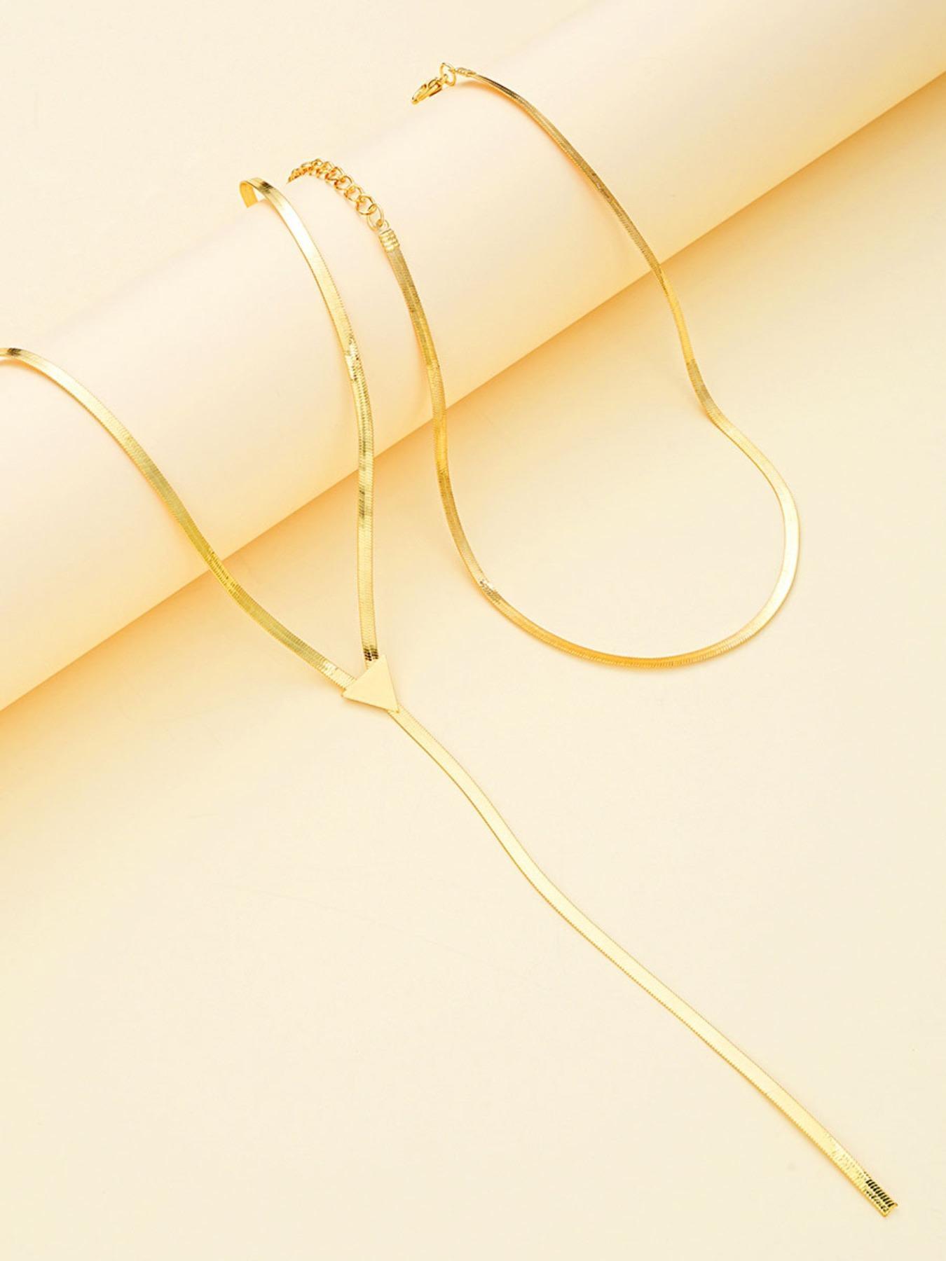 Women's Elegant Minimalist Chain Necklace, Trendy All-match Choker, Stylish Long Layered Necklace for Women & Girls As Gift