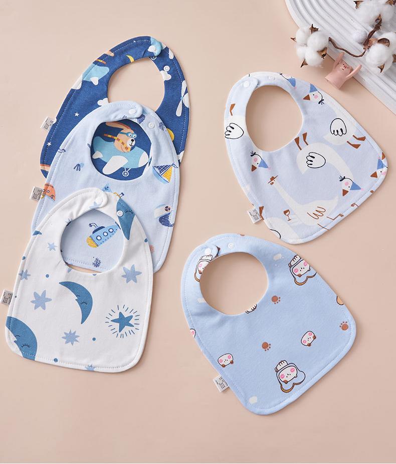 Baby U-shaped pure cotton bib, newborn waterproof spit-up towel, all-cotton ultra-soft adjustable bib
