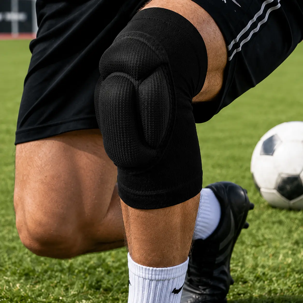 Soccer Goalkeeper Kneepads - Thick Padded Compression Protective Gear for Training, Match Play on Turf Fields, Kneepad