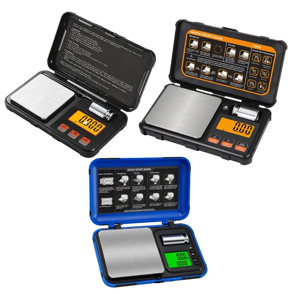 Portable Digital Pocket Scale, High Precision Electronic Balance with Calibration Weights, Portable Laboratory Home Jewelry Testing Weighing, Hardware, Tool