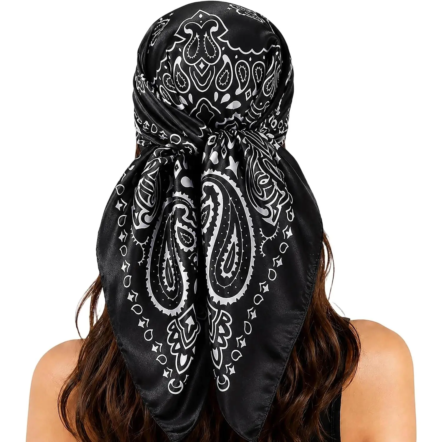 35 Inches Floral  Scarf for Women Classic Lightweight Paisley Bandana |  Paisley Print Square Scarf, Classic Paisley Bandana, Purse Scarf Accessory, Streetwear  Cover