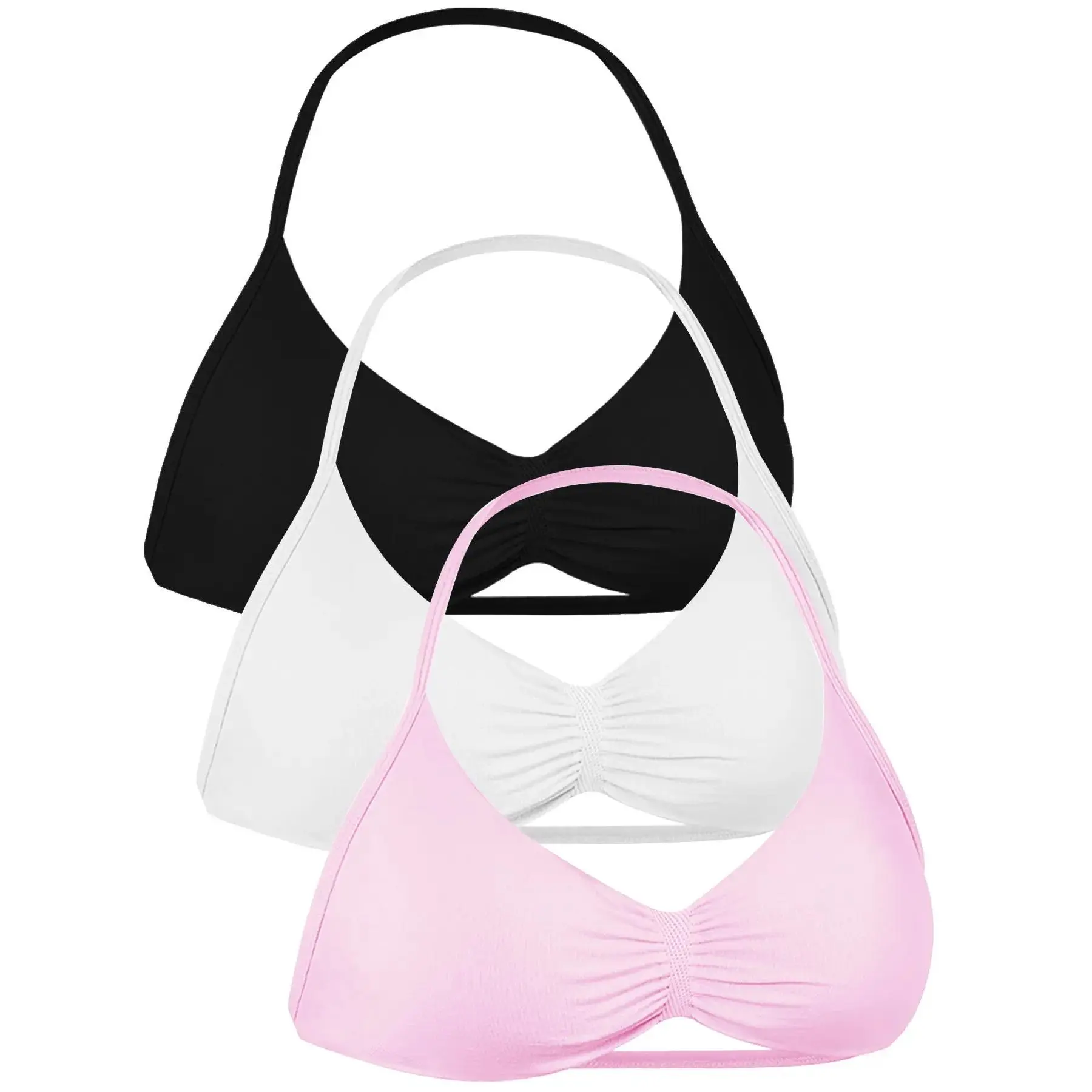 Women's Solid Color Strappy Sports Bra, Breathable Comfortable Backless Padded Impact Strappy Bra, Workout Bras, Yoga Sports Bra, Quick Drying Running Fitness Sports Bra, Ruched Sports Bra, Sporty Bra