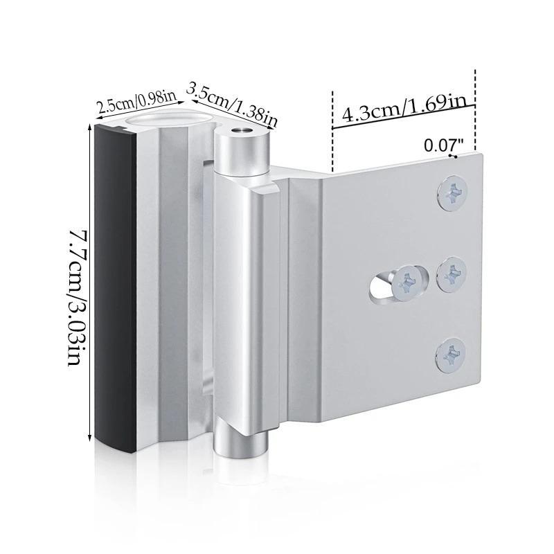 Aluminum Alloy Door Lock, Door Reinforcement Lock, Easy to Install Home Door Lock, Anti-theft Design Door Lock, Door Hardware for Home, Office, Hotel, Apartment