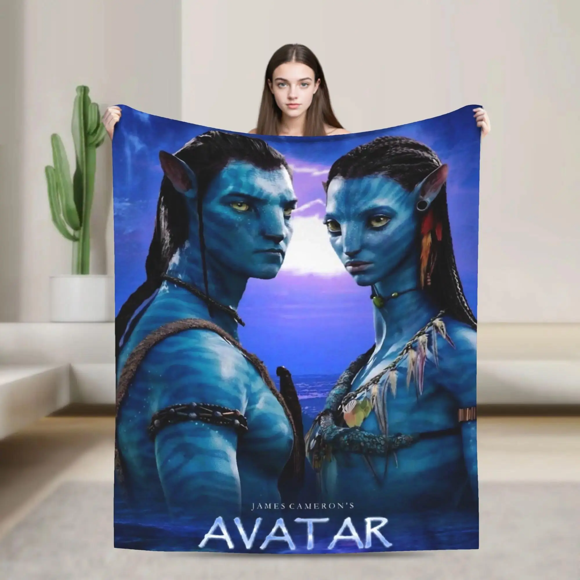 Avatar Movie Fantasy Look Polyester Flannel Throw Blanket, Unisex Soft Warm Outdoor Gear, for Home Room Decor, House Decor
