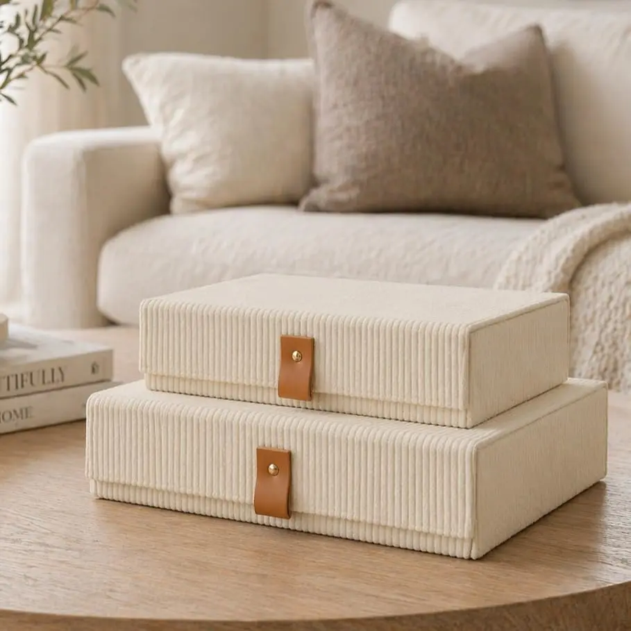 Decorative Storage Boxes with , Set of 2  Boxes