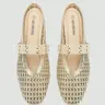 Women's PU Leather Strap Flat Sandals Mule Flats, French Elegant Office and Date Shoes, Comfortable and Stylish Footwear for Daily Wear