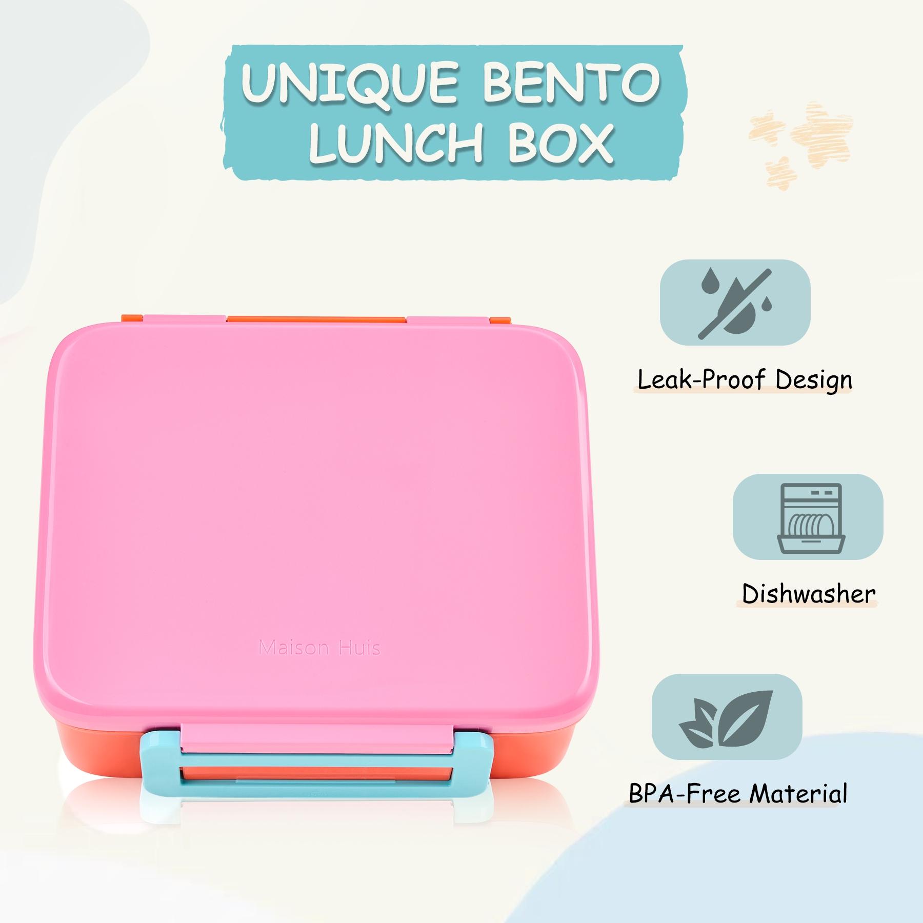 Wide Body Lunch Box Set with 8oz Insulated Container, Snack Compartment, Sauce Holder, BPA Free Leak-Proof Design for Meal Prep