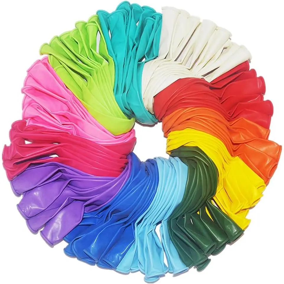 400-Pack 12in Colorful Latex Balloons, Assorted Rainbow Mix Bulk Pack for Birthday, Baby Shower, Anniversary Party Decorations