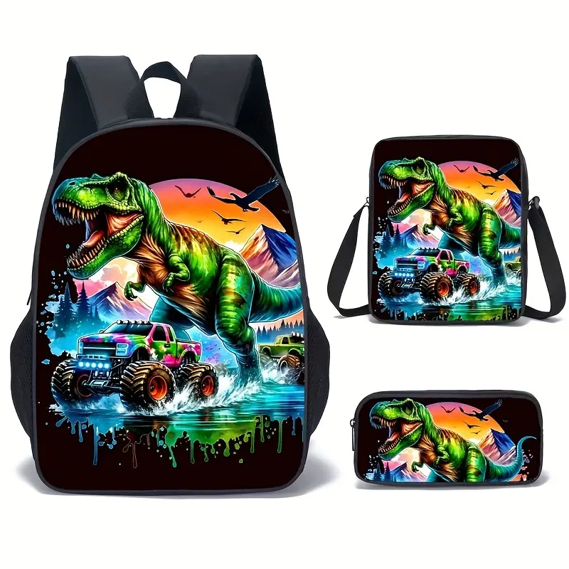 [Luggage Organizer Set] 3pcs Backpack, Crossbody Bag, Pencil Case, Large Capacity Compartment Backpack, Back-To-School Season Storage for Study Supplies, Back-To-School Bag, Travel Organizer, for Back-To-School, Class, Outdoor Activities
