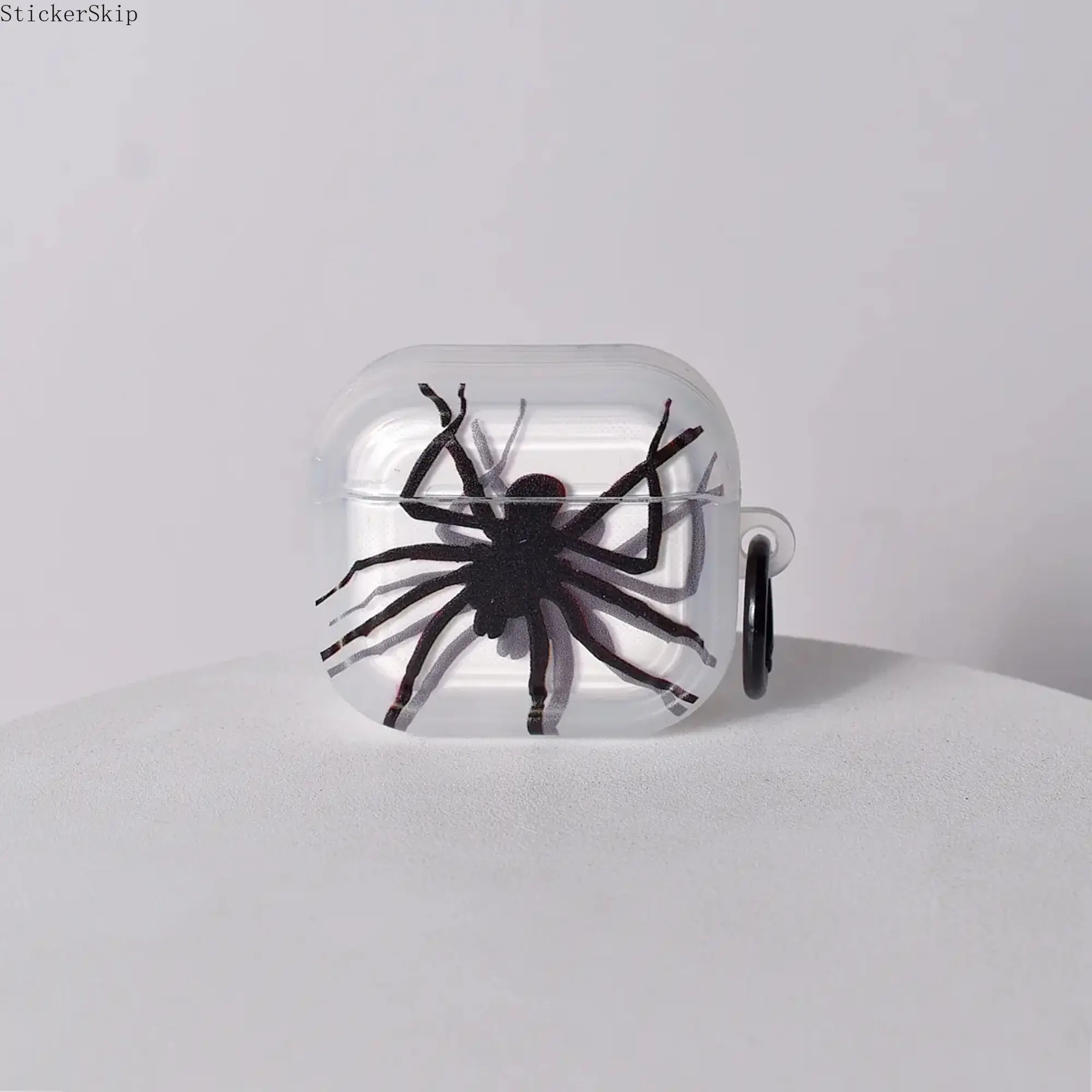 3D Large Spider Pattern AirPods Case, Shockproof Protective Earbud Cover Compatible with AirPods 1 2 3 4, AirPods Pro Pro 2 Pro 3, Cool Gothic Earphone Accessory for Daily & Halloween Use (No Earbuds)