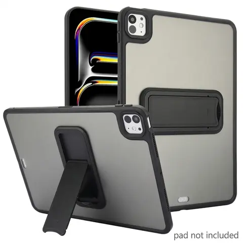 Matte transparent iPad Pro 12.9 case with stand | Shockproof Protective Tablet Cover Ipad Covers iPad Pro 13-inch /2024 model back case soft and hard 2-in-1 Durable Tablet Casing Tablet Accessories (Case Only)