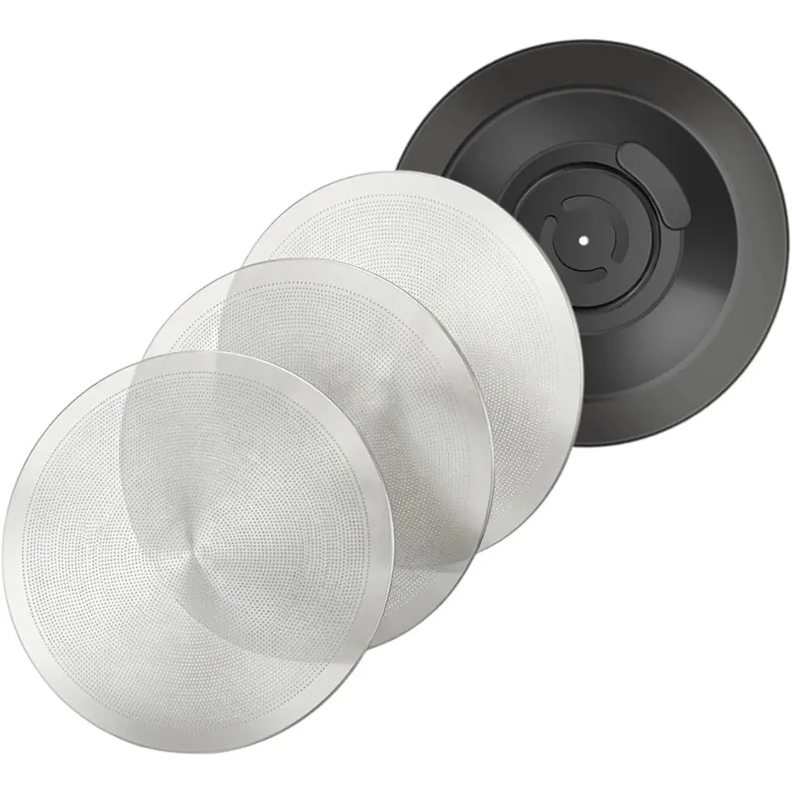 4-Pack 53mm Espresso Puck Screen & Cleaning Blind Disk Set, Compatible with Ninja Luxe Cafe & Breville 54mm Portafilter, 316 Stainless Steel (3x 0.2mm Screen, 1x Blind Disk)