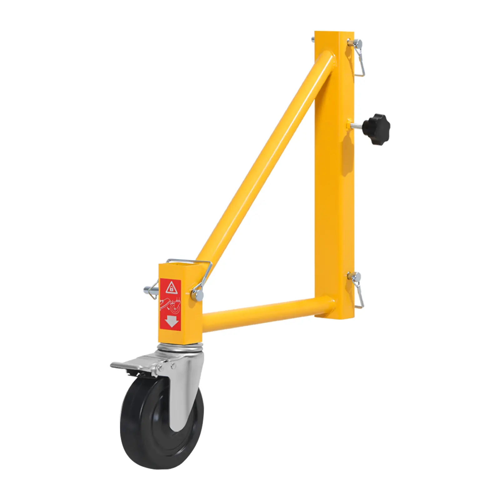 4-Pack Scaffold Outriggers, 1000 lbs Total Load Capacity Baker-Style Scaffolding Accessory with Swivel Casters, Carbon Steel Scaffold Wheel System with Rust Proof Galvanized Surface, Yellow