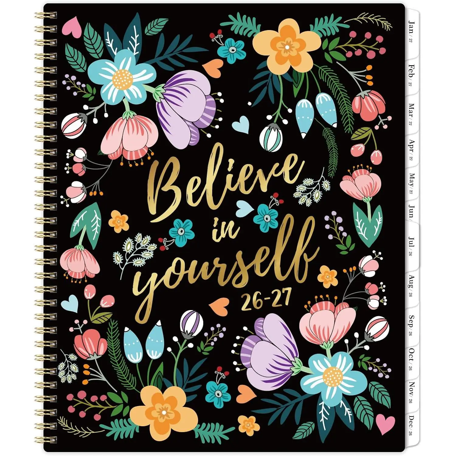 2026-2027 Monthly Planner - 8.5" x 11", Jul. 2026 - Dec. 2027, 18 Month | Monthly Calendar Planner, Planner with  Pocket, -Wire Binding - Floral