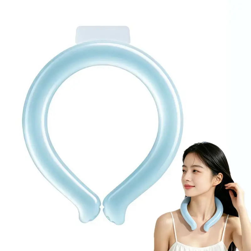 Neck Cooling Tube,Neck Cooler for Hot Weather,Neck Ice Pack Wrap for Sports Outdoor Activities Gardening,Reusable Hands-Free Cooling Neck Ring for Summer,Hot Flash Relief for Women Men Kids Pets