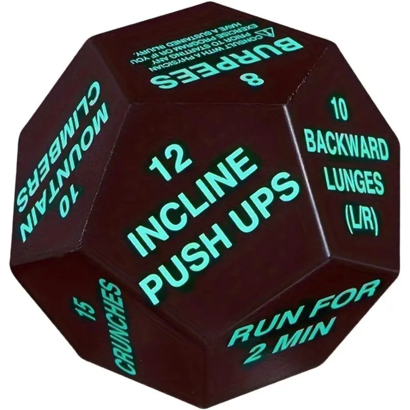 Workout Game Dice Bodyweight Sports Dice 12 Sided Dice Exercise Decision Dice Fitness Challenge Dice for Teens Beginners
