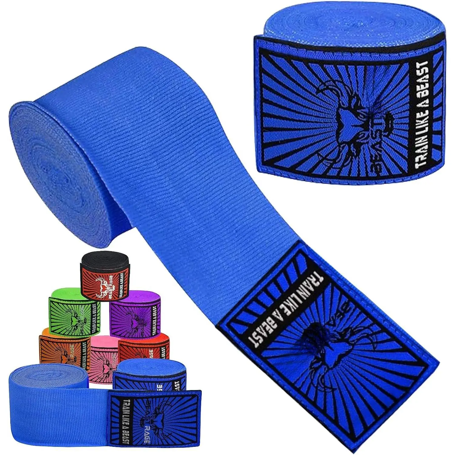 Boxing Hand Wraps for MMA Kickboxing Wrist Wraps Professional Adult 180" Semi-Elastic Martial Arts Inner Gloves Heavy Bag Handwraps Muay Thai Thumb Straps