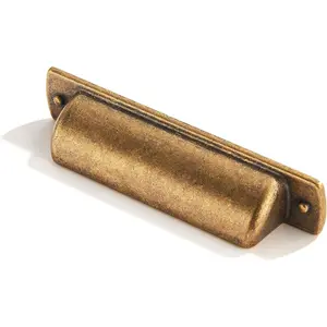 10 Pack 3 Inch Hole Center Drawer Pulls, Antique Brass Cabinet Cup Pulls, Kitchen Hardware Cabinet Handles and Drawer Knobs for Cabinets