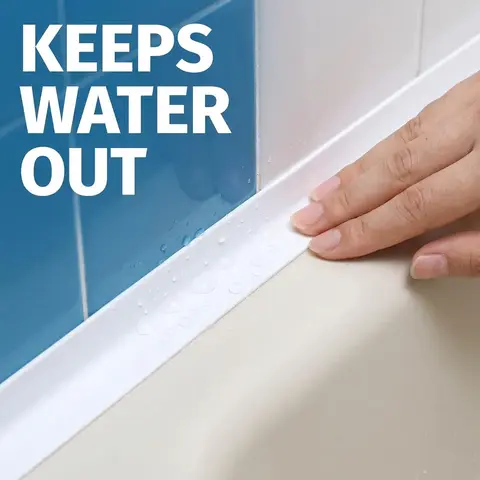 Waterproof Anti-Mold Toilet Seal Strip, Self-Adhesive Silicone Tape for Bathroom & Shower Basin Sealing, Bathroom Seals, Caulking, Durable Leak-Proof Design, Installation