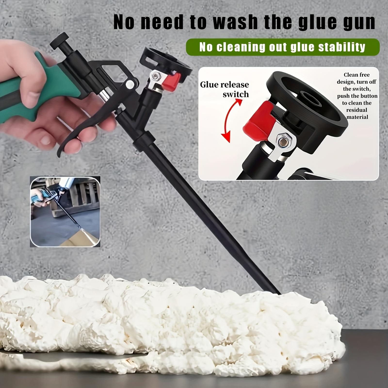 1pc Professional Foam Bottle Sealant Gun - All-Golden Metal, Easy-Clean Design with Glue Release Switch, Smooth Foam Dispensing for AC Units, Doors, Windows - No Need to Wash, No Cleaning Out Glue Stability