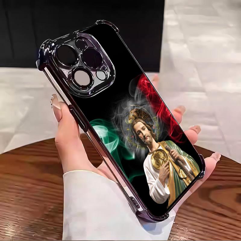 St. Jude Pattern Shockproof Phone Case For iPhone Compatible with iPhone 11, 12, 13, 14, 15, 16, 17 Series, Samsung Galaxy S21, S22, S23, S24, S25, S26,Trendy and Protective Case for Every Style