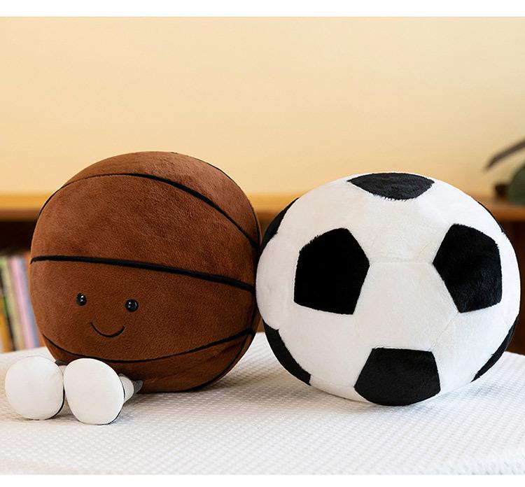 9.8-inch Basketball Plush Toy, Soft Filling Sports Plush Ball, Cute and Funny American Basketball Doll with Feet, Creative Basketball Ball-Shaped Decorative Cushion - Boys Girls Plush Toy, Basketball Pillow Gift, Suitable for Room Decoration, Sofa or Bed