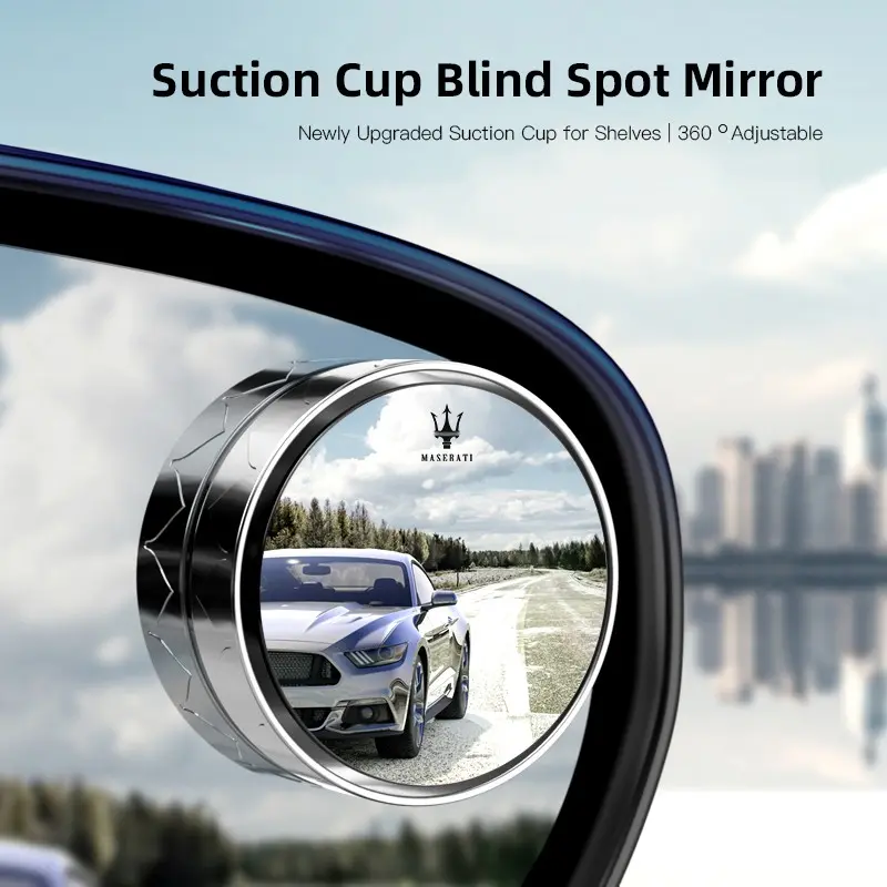 Car Rearview Mirror 360° Blind Spot Small Round Mirror Automotive Accessories For Maserati Levante Ghibli MC20 Grecale Quattroporte GranTurismo President GranCabrio Coupe Spyder