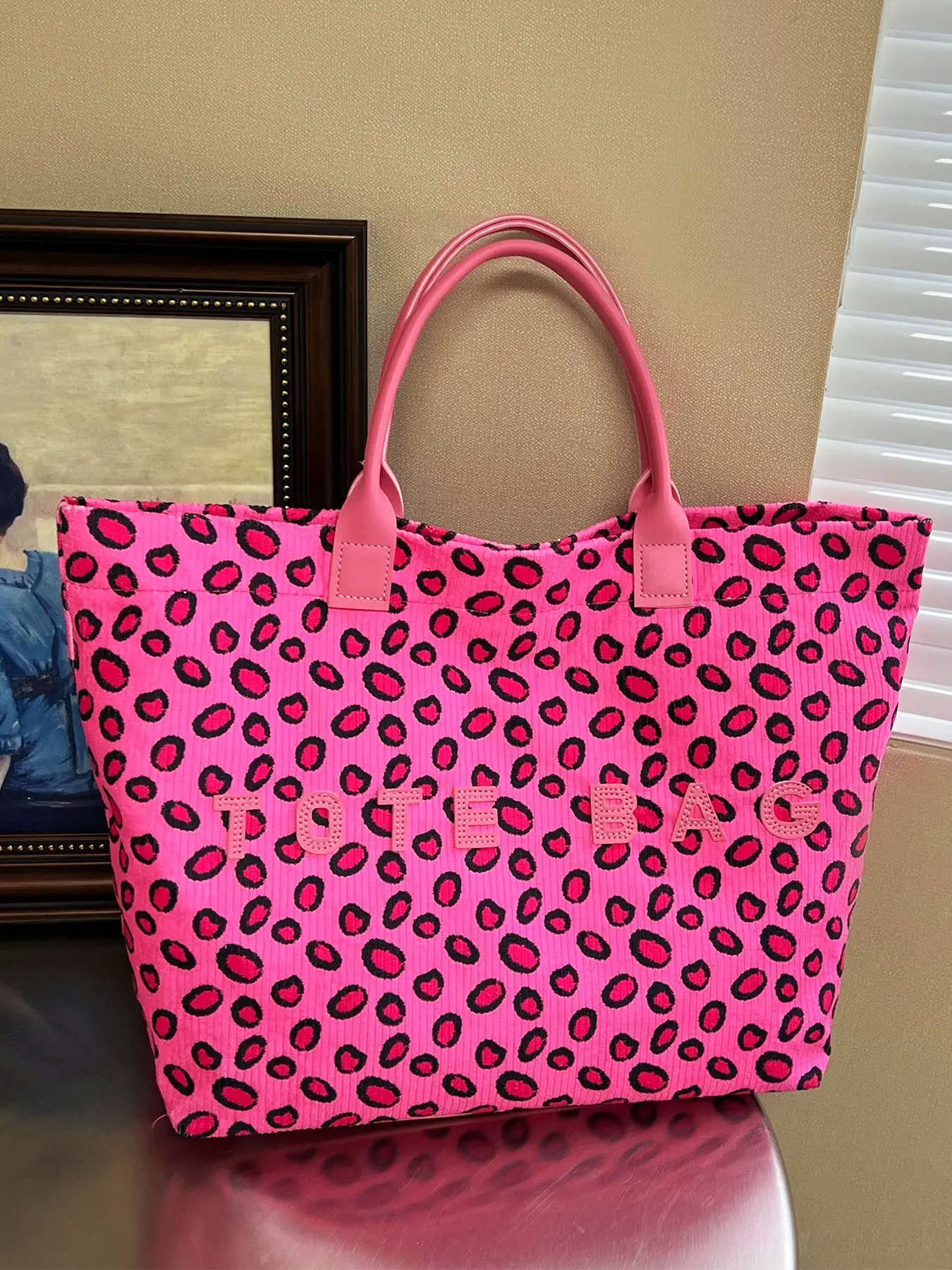 Retro Leopard Print Large Capacity Tote Bag, Trendy Commuter Crossbody Bag, Lightweight Fashionable Backpack, Fashionable Shoulder Bag