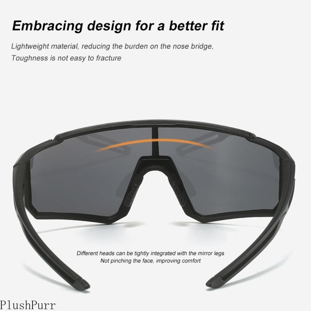 3-Pack Polarized Cycling Sunglasses - UV Protection Windproof Glasses for Men & Women, Road Riding Bike Sport Eyewear with Polarized Lens