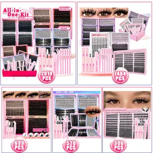 Spiky Cluster Eyelash Set, Thick Spiky Cluster Lashes, Individual Eyelash Extension Kit, Mink Lash Clusters, 10-16Mm Mixed Lengths, D Curl Fluffy Volume Lash Clusters, Exquisite Manga Style, Suitable for All Makeup Styles