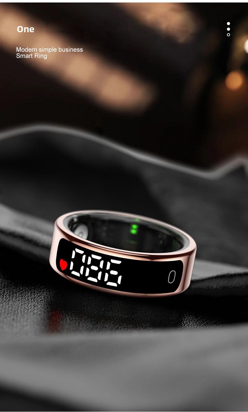 R13 Smart Ring Blood Oxygen Monitor Step Counter Sleep Tracker Bluetooth Fitness Activity Tracker for Health Monitoring Sports Exercise Tracking with Display