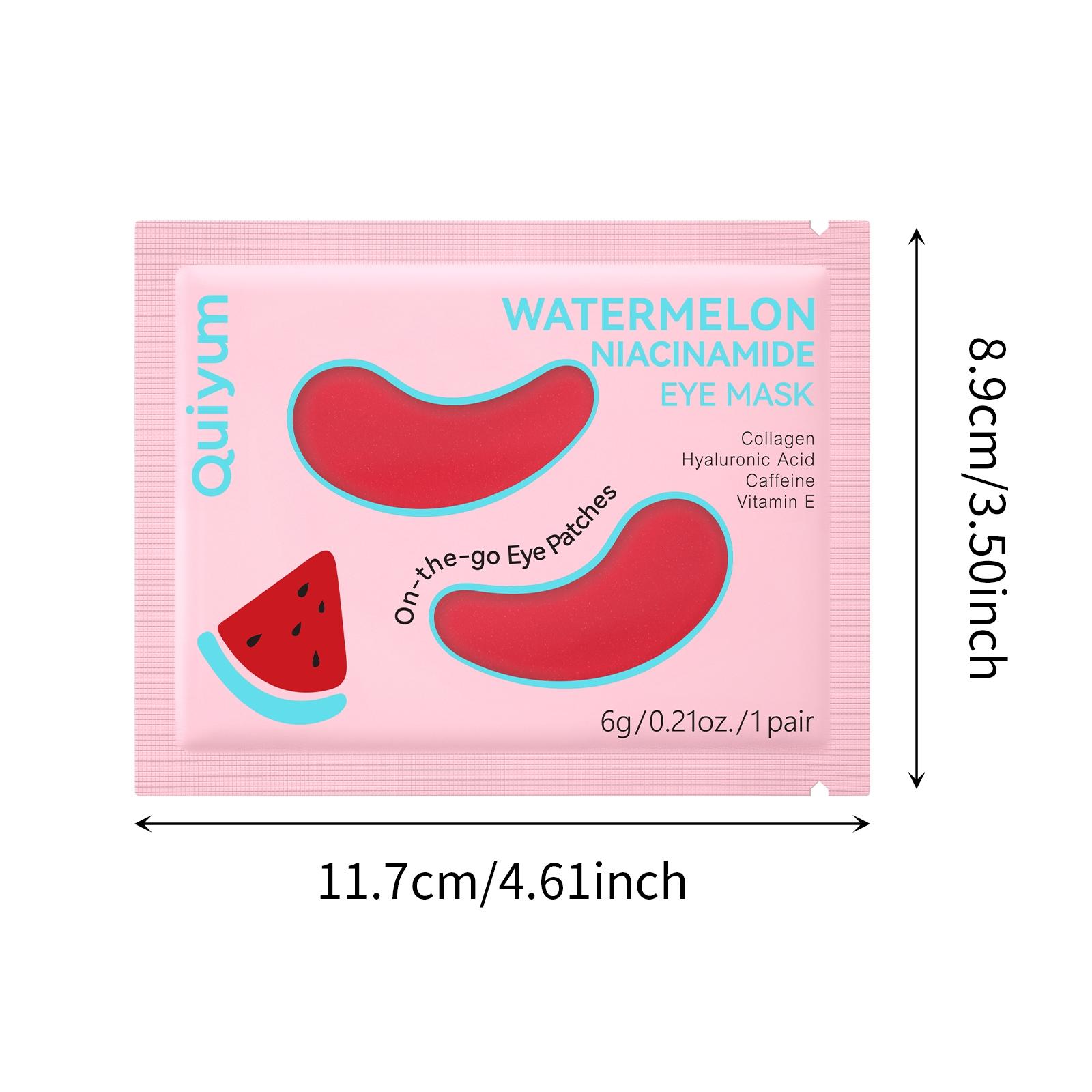 Quiyum Watermelon Niacinamide Eye Mask Patches 6g, 10pcs/20pcs Moisturizing Hydrating Eye Masks