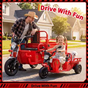 Summervibes Flash sale toy items 12V Kids 3-Wheel Electric Motorcycle Tricycle with Detachable Trailer, Toddler Ride On Toy Tractor Equipped with 2x55W Motors, Bluetooth, Music & Headlight, Comes with Sand Shovel, Ideal Gift for Boys and Girls